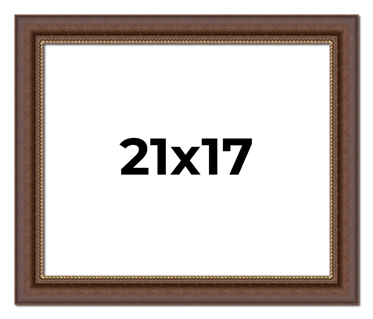 21x17 Traditional Brown Picture Frame - UV Acrylic, Foam Board Backing, Hanging Hardware